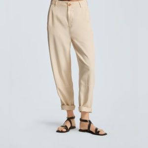 Everlane $118 Tencel The Relaxed Chino Pants Trouser Parchment Sz 8